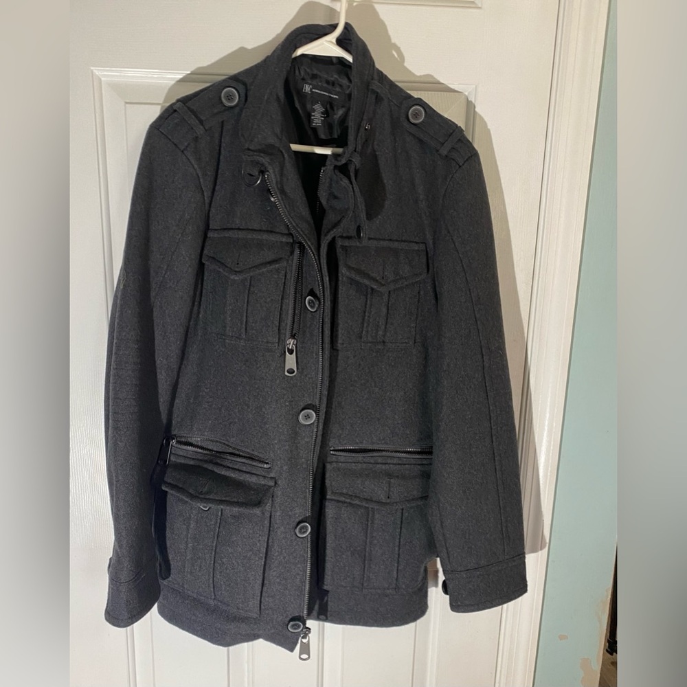 INC International Concepts Gray Military Field Jacket